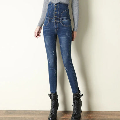 Hoge Taille Skinny Jeans Super Slim Fit
