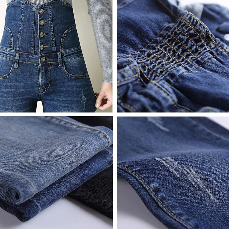 Hoge Taille Skinny Jeans Super Slim Fit