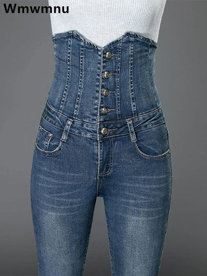 Hoge Taille Skinny Jeans Super Slim Fit