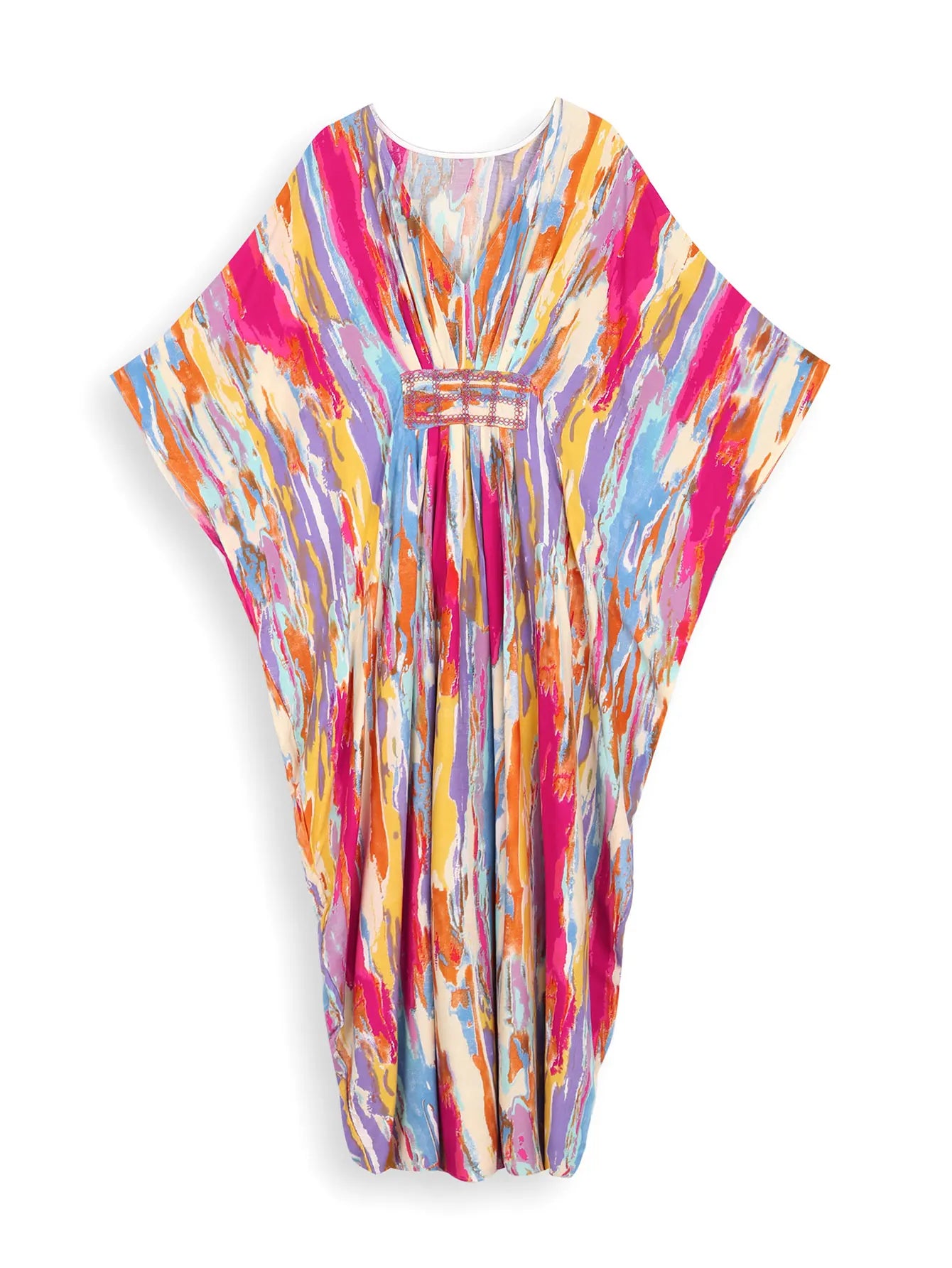 Zomerse V-Hals Kaftan Jurk Licht en Comfortabel