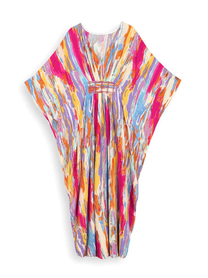 Zomerse V-Hals Kaftan Jurk Licht en Comfortabel