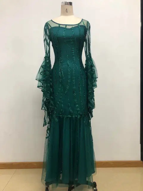 Luxe Maxi Jurk met Kant en Gouden Details - StudioMarella