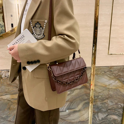 Crossbody Schoudertas Ruitjes Patroon Small Leather Style