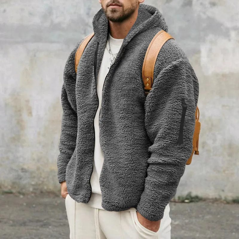 Heren Fleece Jas Warm Gevoerd met Capuchon Zacht