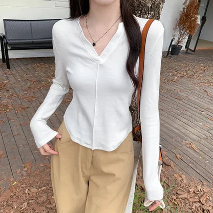 Vrouwen Shirt Lange Mouwen Elegante Stijl - StudioMarella