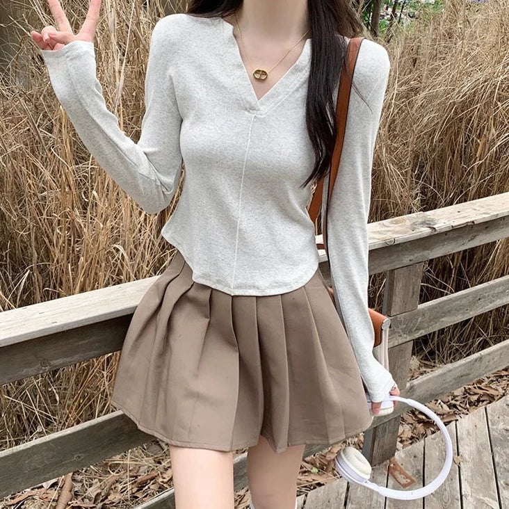 Vrouwen Shirt Lange Mouwen Elegante Stijl