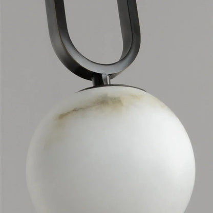 Natuurstenen Marmeren Hanglamp – Luxe Scandinavische Verlichting met Koperen Details