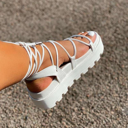 Leren Sandalen met Veters Mooi Ontwerp