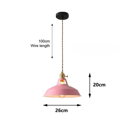 Aluminium hanglamp met E27 fitting in 8 moderne kleuren