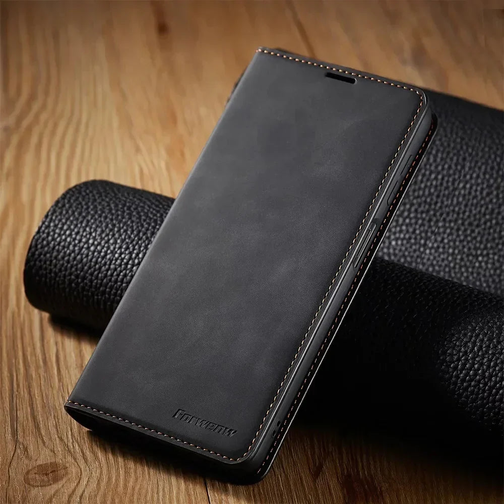 Samsung Hoesje met Standaard – Magnetische Leren Klaphoes met Schermbescherming voor Onderweg