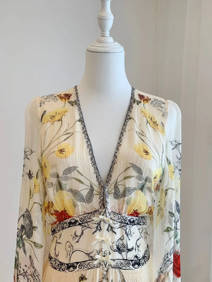 Groene Zijden Jurk Luxe Luminique Stijl