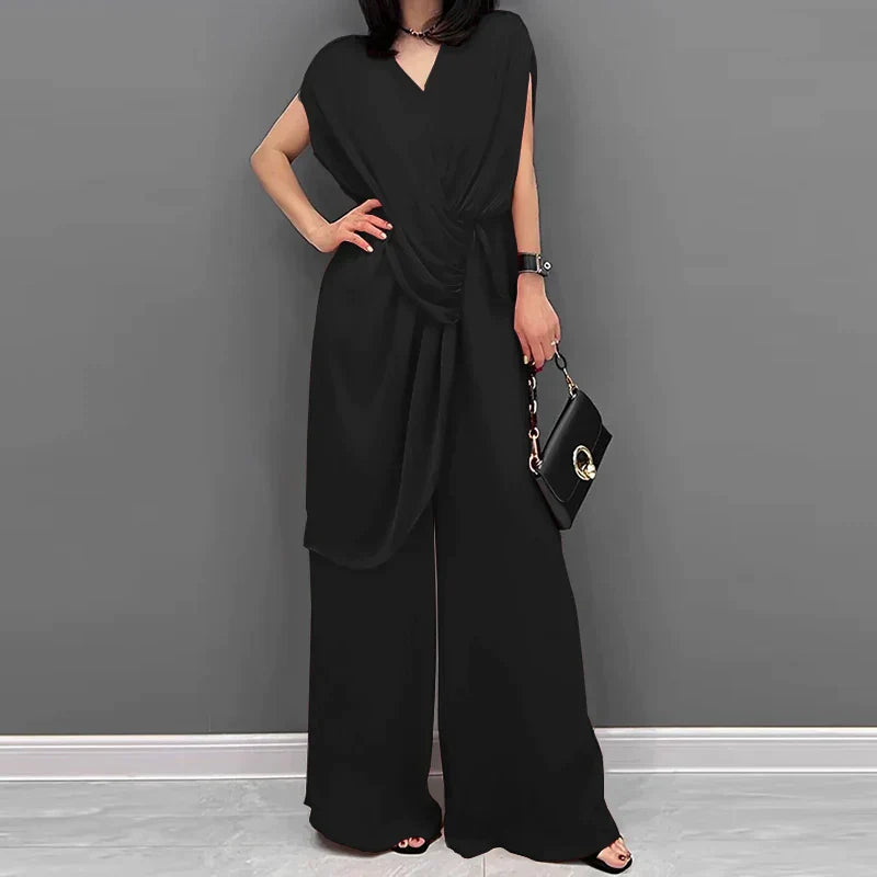 Zwarte Jumpsuit Gala Avondjurk Elegante Stijl