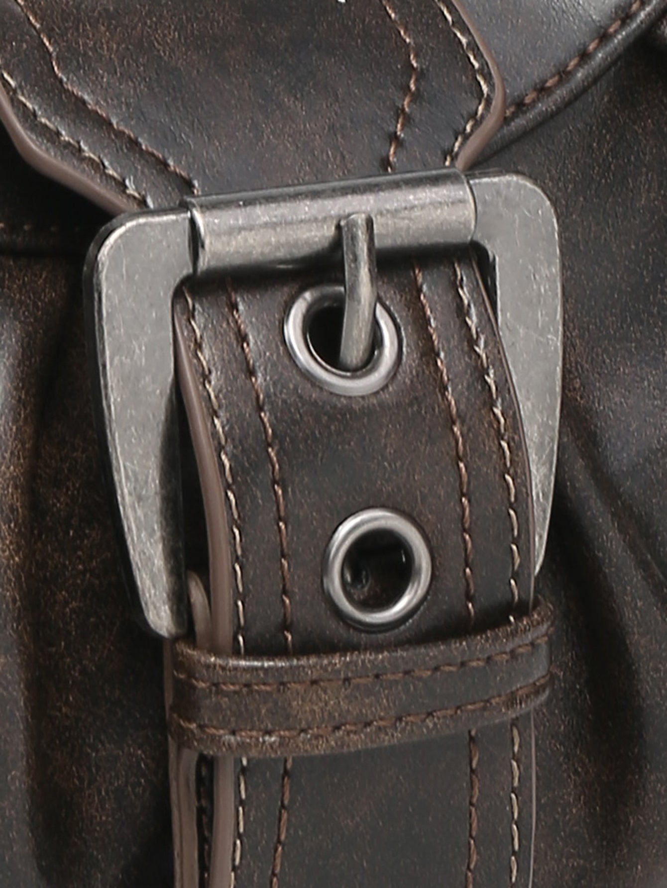 Vintage Kunstlederen Hobo Tas met Gesp en Verstelbare Riem