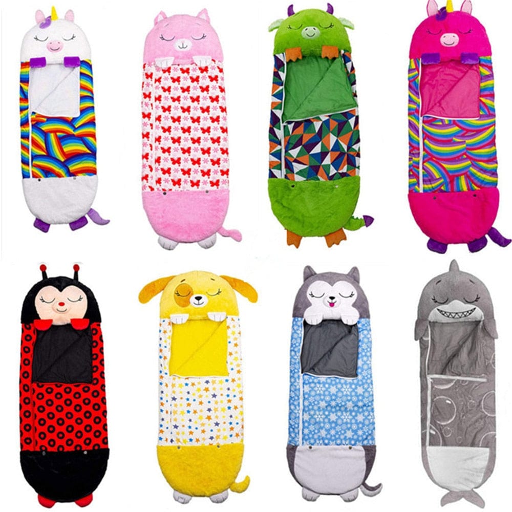 Kinderslaapzak met Vrolijk Diermotief – Zacht Fleece voor Avonturen en Sleepovers
