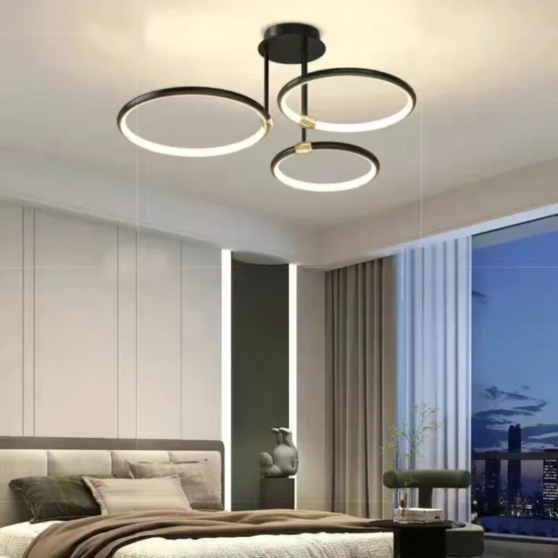Sansoti | LED Ring Plafondlamp – Moderne Design Plafonnière (3–6 Ringen) – Dimbaar & Warm/Neutraal/Koud Licht