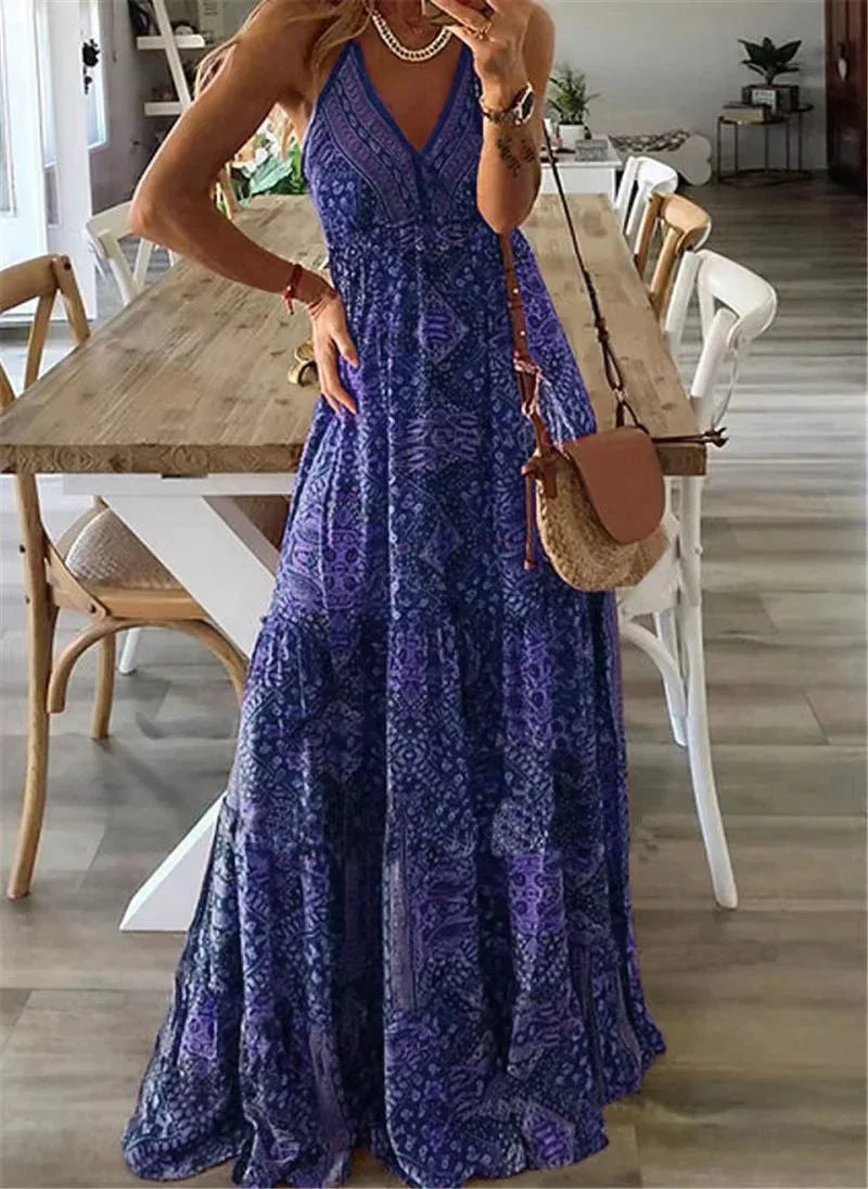 Zomerjurk Vrouwen Maxi Jurk Boho Chic Stijl