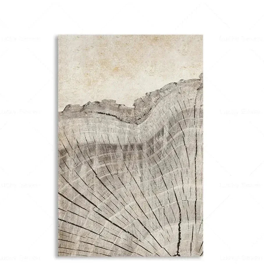 Abstracte Boomringen Canvas Wanddecoratie 60x40 cm Organische Textuur Art Print Rustiek Moderne Interieurstijl Natuurgeïnspireerd