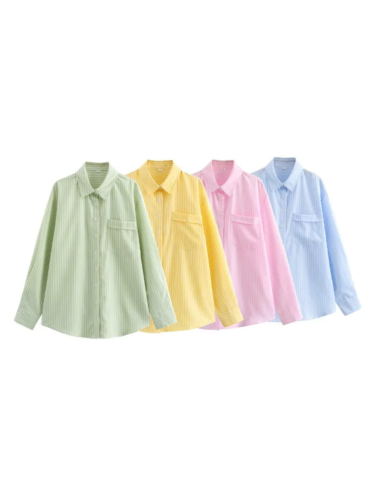 Dames Blouse Luchtig Gestreept Zomerkleding