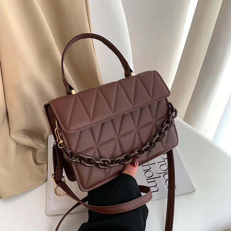 Crossbody Schoudertas Ruitjes Patroon Small Leather Style