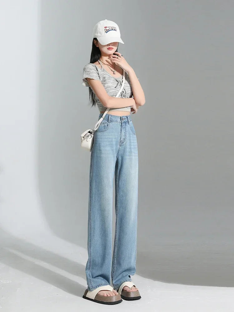 Hoge Taille Plus Size Jeans van Luxe Denim Stof