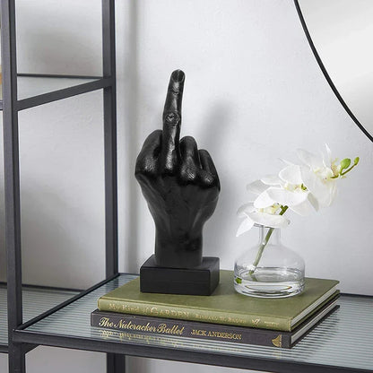 Beeldje Sculptuur Brutale Uitstraling Resin Decoratie Zwart 19cm Binnen Buiten
