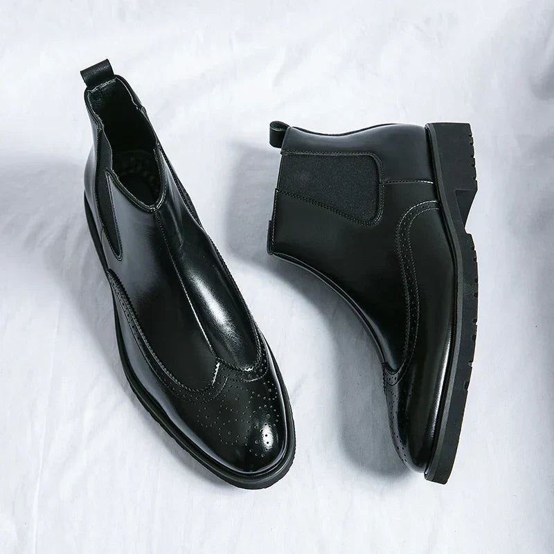 Zwarte Chelsea Boots Heren Glanzend Leer Laarzen - StudioMarella