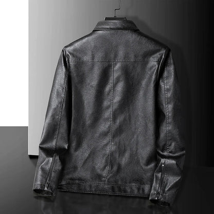 Leren Herenjas PU Leer Zwart Comfortabel Met Zakken