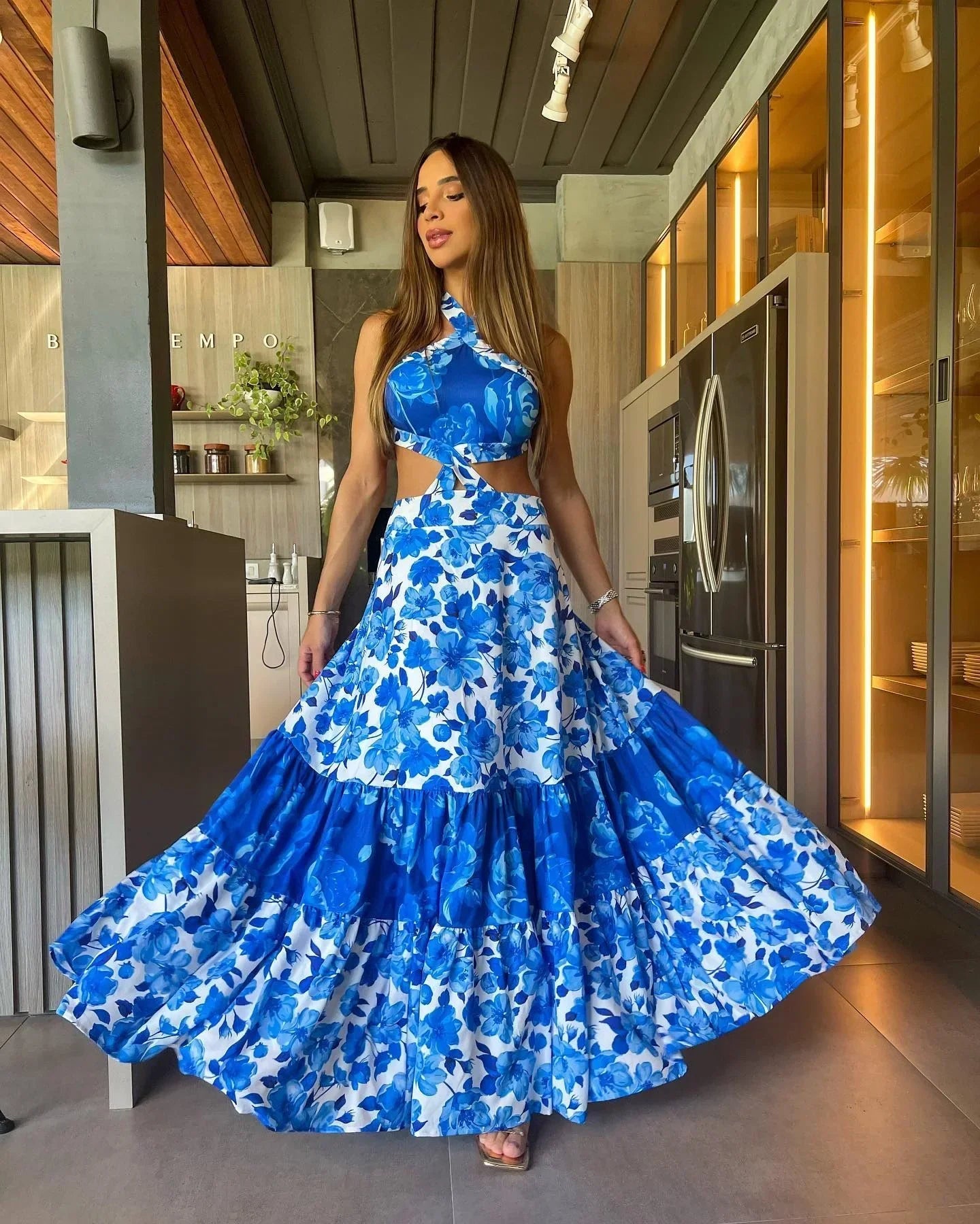 Vrouwen Zomerjurk Boheemse Bloemenprint Jurk - StudioMarella