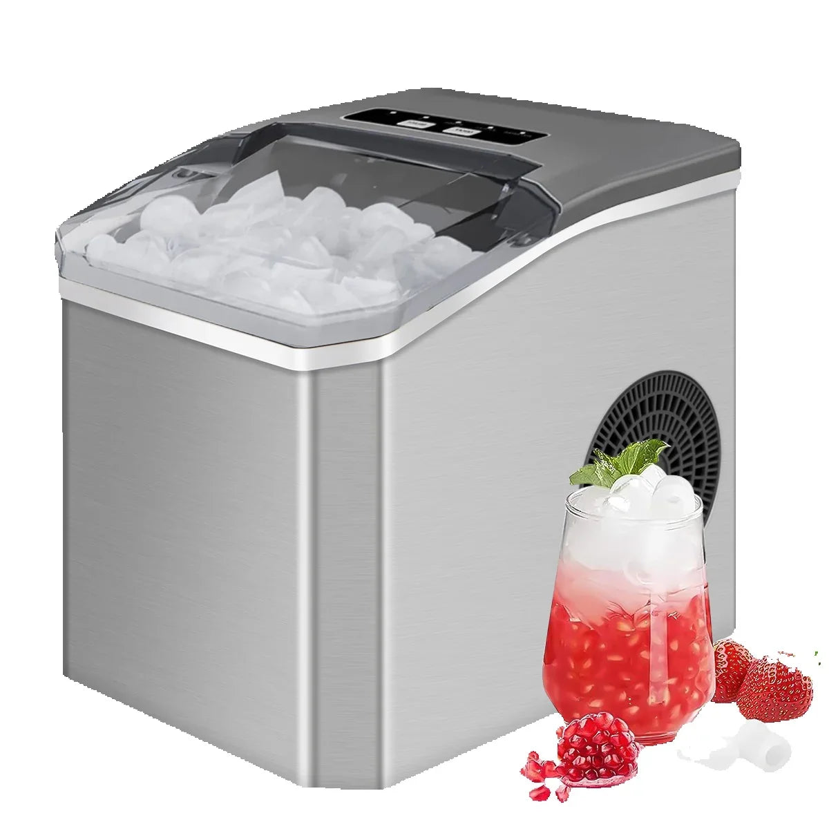 IJsmachine Automatisch RVS 110W 15kg Per Dag Keuken Bar Kantoor Zelfreinigend Ijsblokjesmachine 2 Maten Snel 9 Blokjes