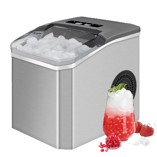 IJsmachine Automatisch RVS 110W 15kg Per Dag Keuken Bar Kantoor Zelfreinigend Ijsblokjesmachine 2 Maten Snel 9 Blokjes