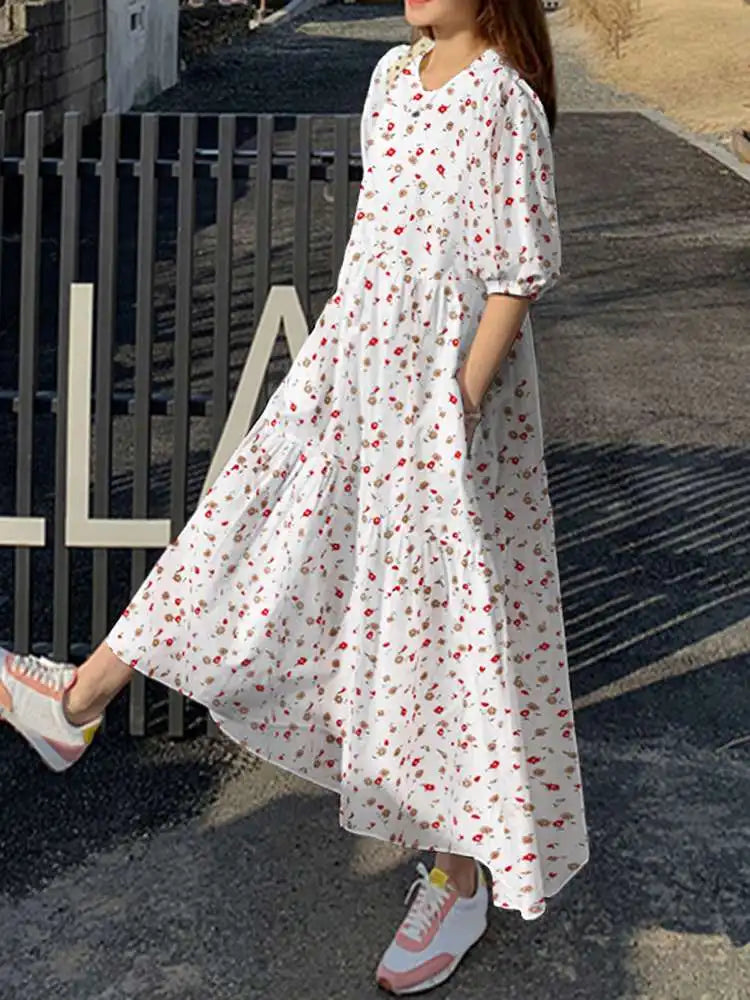 Zomerjurk Bloemenprint Vrouwen Jurk Zomerse Stijl