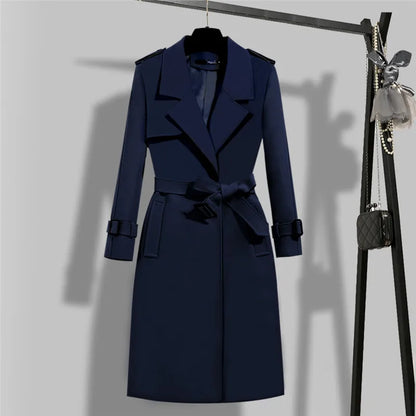 Dames Trenchcoat Vintage Stijl Hoogwaardig Gewassen