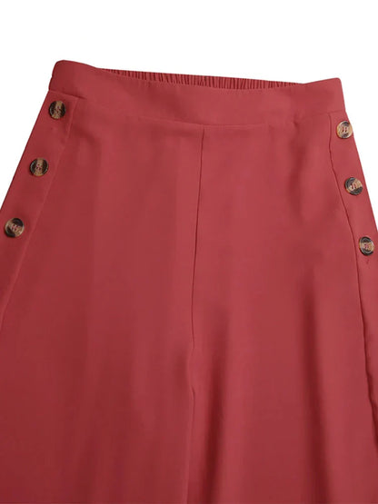 Rode Dames Pantalon Oversized Losse Zomerbroek