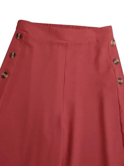 Rode Dames Pantalon Oversized Zomerbroek