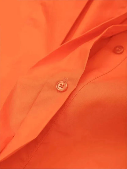 Oranje Zomerjurk Kort Damesjurk met Riem