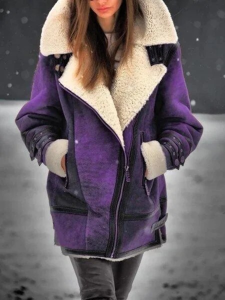 Dames Shearling Jas - Warme Aviator Jas voor de Winter