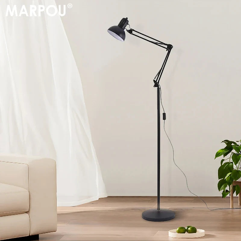 Vloerlamp Verstelbaar Met RGB Lamp Dimbaar Leeslamp Zwart Met Zwenkarm E27