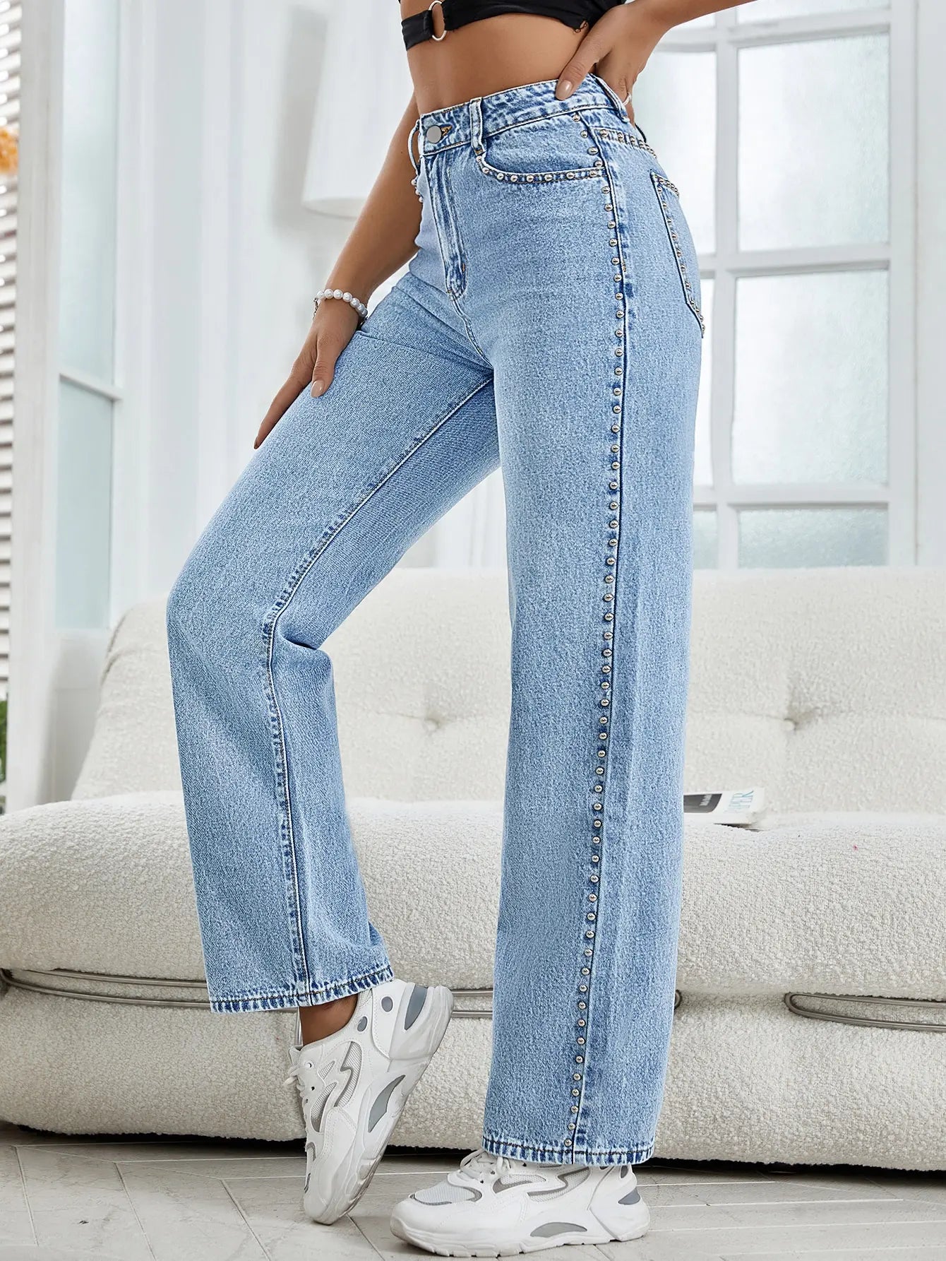 Rechte Jeans met Zijnaad Straight Fit