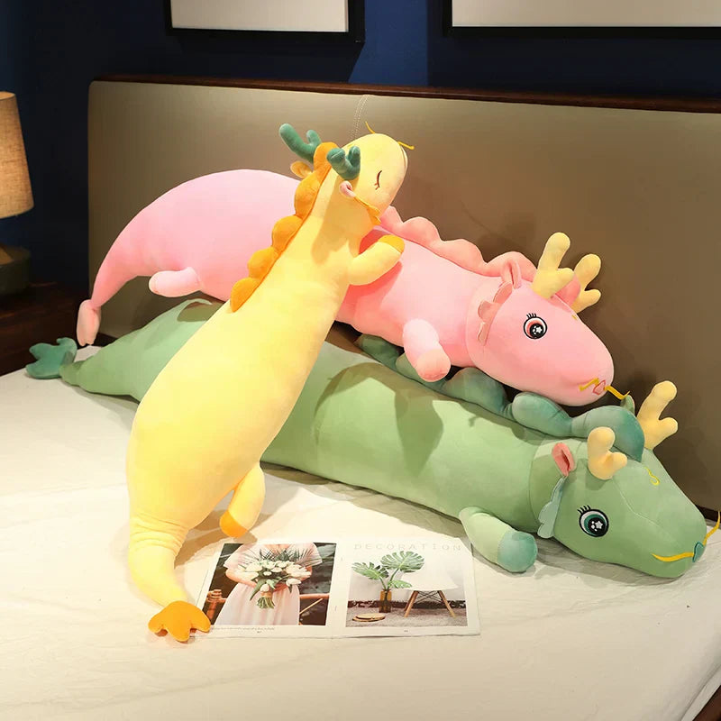 Knuffel Drakenkussen – Zacht Pluche Lichaamssteun voor Ontspanning & Comfort