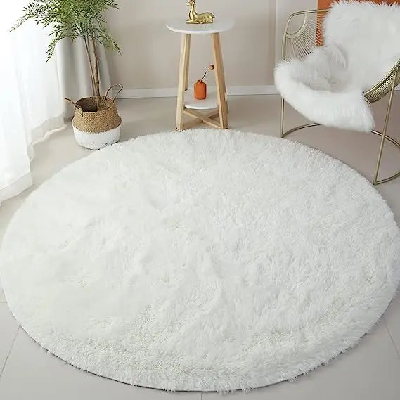 Vloerkleed Kinderkamer Rond Fluffy Zacht 160cm Shaggy Tapijt