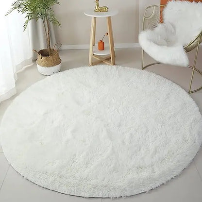 Vloerkleed Kinderkamer Rond Fluffy Zacht 160cm Shaggy Tapijt