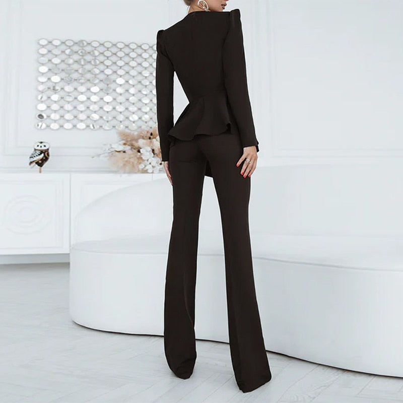 Dames Blazer Set Tweedelig Klassiek Design