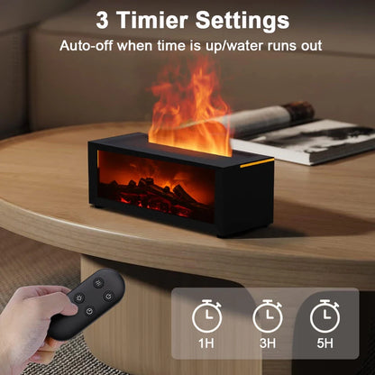 Open Haard Luchtbevochtiger Vlam 150ml 7 Kleuren Aroma Diffuser Afstandsbediening Slaapkamer Woonkamer Geurverspreider Timer