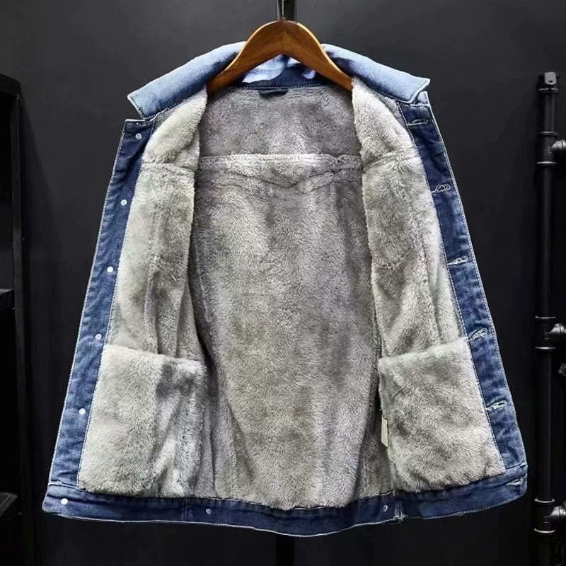 Heren Winterjas Denim Warm en Stevig