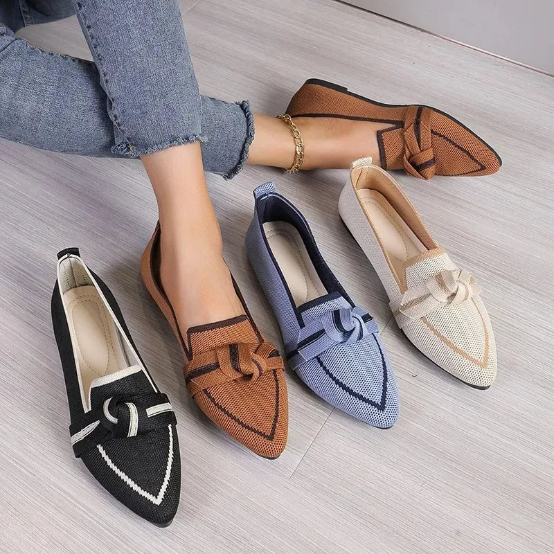 Ballerina Flats met Strik Detail Rood