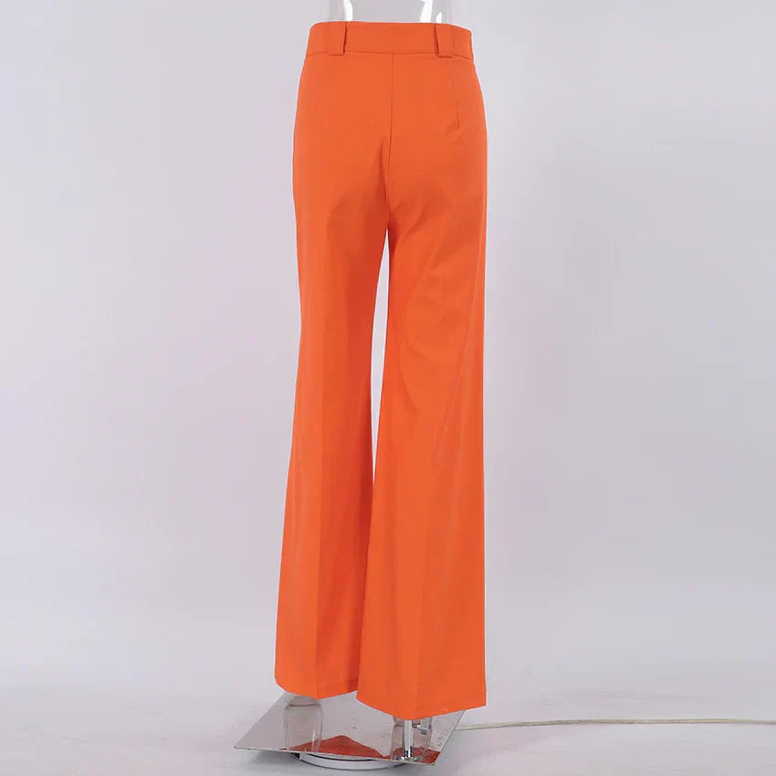Damesbroek Linnen Oranje Zomerbroek Comfortabele Stijl