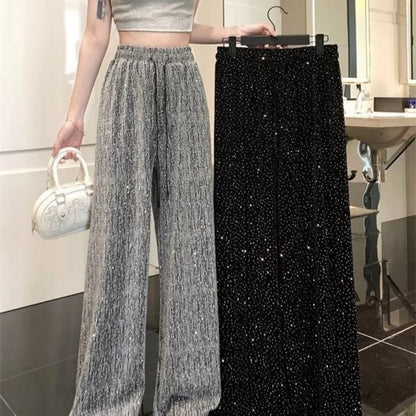 Kristal Broek Glitter Diamant Oceaan Blauw