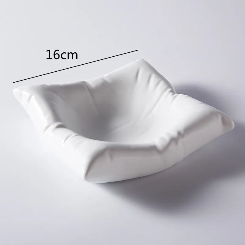 Keramische Serveerschaal Wolkvorm Wit Zwart Bone China Luxe Tafelaccessoire Elegant Design