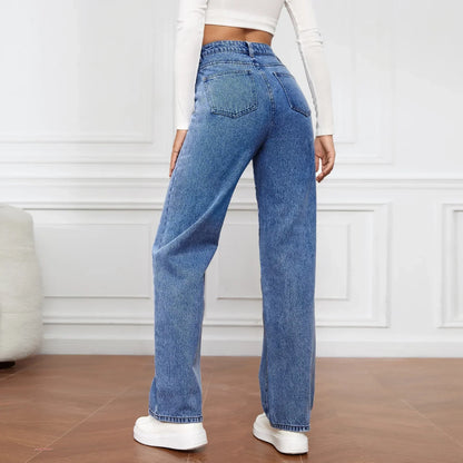 Luxe Jeans Dames High Waist Stijlvolle Denim Broek