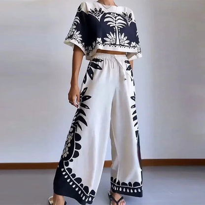 Vrouwelijke Kleding Set met Vintage Print - StudioMarella